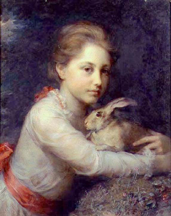 Minna Sophia Farrar Holding A Hare